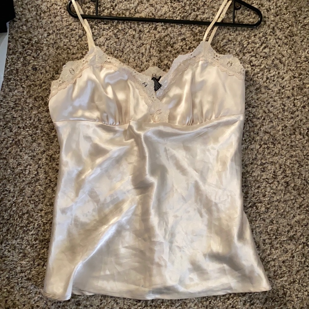 satin lace tank top
